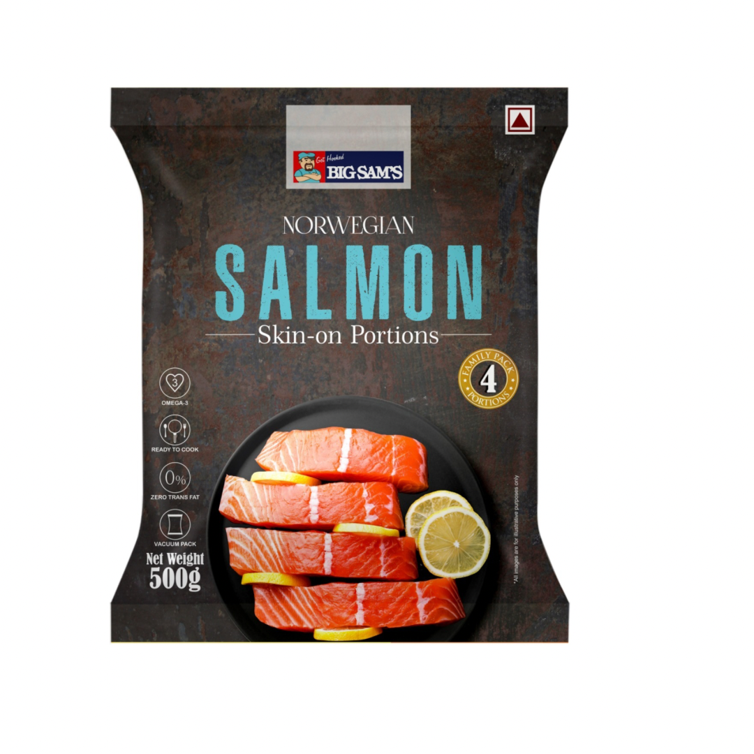 Norwegian Salmon Fillet Family Pack - 4 Skin On Portions (500g)