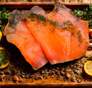 Fresh Salmon Gravlax (Cured Salmon with Dill)- (100g)