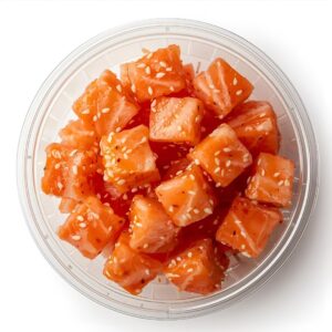 Marinated Fresh Salmon Poke Cubes - 100g