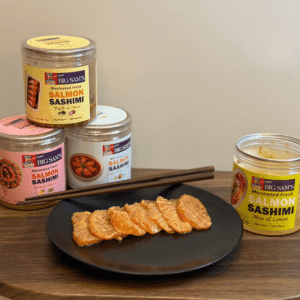 Marinated Fresh Salmon Sashimi with Ginger Sesame