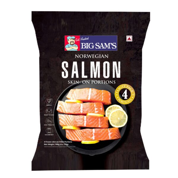 Norwegian Salmon Fillet Family Pack - 4 Skin On Portions (500g)